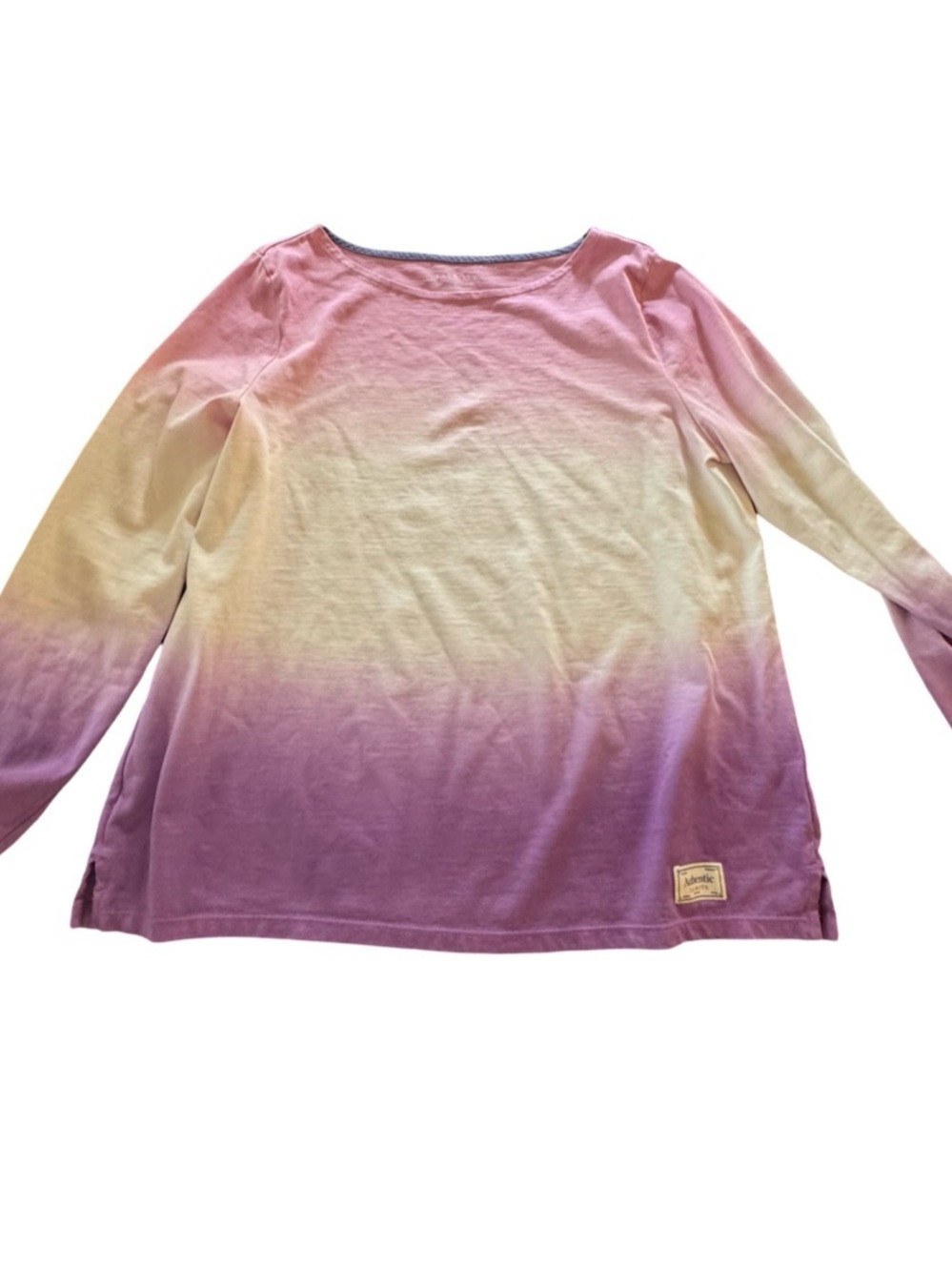 Talbots Ombre Long Sleeve Tee in Pink & Purple Fade -100% cotton - Picture 2 of 7